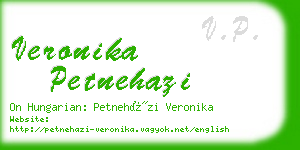 veronika petnehazi business card